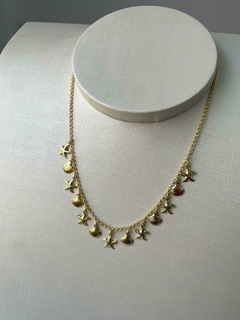 Colar Choker Concha e Estrela do Mar Banhado a Ouro 18K - comprar online