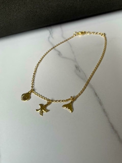 Tornozeleira Mar Banhado a Ouro 18K