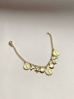 Pulseira Medalha e Fundo do Mar Banhada a Ouro 18k na internet