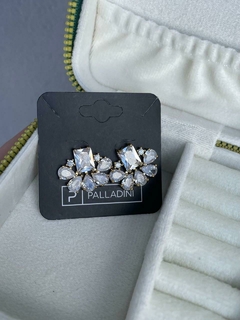 Brinco Zirconias Luxo Banhado a Ouro 18K