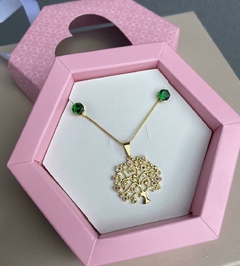 Colar Arvore da Vida Banhado a Ouro