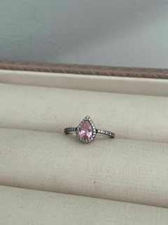 Anel Prata Gota Rosa - comprar online