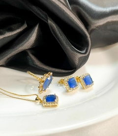 Anel Gota Azul banhado a Ouro - comprar online