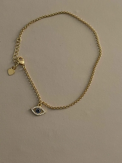 Tornozeleira Olho Grego Banhada a Ouro