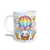 CANECA XÍCARA FELIZ PÁSCOA ARCO-IRÍS COELHINHOS NO BALÃO