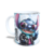 CANECA XÍCARA COLEÇÃO STITCH ROCK ROLL ROSA AZUL 16 - comprar online