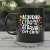 CANECA XÍCARA ACORDAR CEDO PRA ATRAZAR COM CALMA PRETA 1