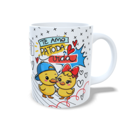 CANECA XÍCARA NAMORADOS TE AMO MAIS PATODAVIDA PAATINHOS