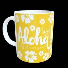 CANECA XÍCARA STITCH FAMILIA FELIZ ANIVERSÁRIO VÓ - Canelika's Canecas Personalizadas