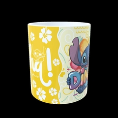 CANECA XÍCARA STITCH FAMILIA FELIZ ANIVERSÁRIO DINDA - Canelika's Canecas Personalizadas