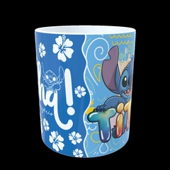 CANECA XÍCARA STITCH FAMILIA FELIZ ANIVERSÁRIO TIA