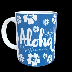 CANECA XÍCARA STITCH FAMILIA FELIZ ANIVERSÁRIO TIA - comprar online