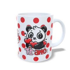 CANECA XÍCARA NAMORADOS VAMOS FUGIR BOLAS VERMELHAS PANDA - comprar online