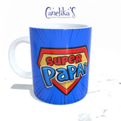 CANECA XÍCARA SUPER PAI EU AMO PAPAI MÃOS COM 2 FOTOS 35