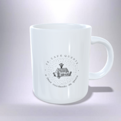 CANECA XÍCARA MINIMALISTA FÉ CAFÉ QUENTE DEUS COM AGENTE 13 - Canelika's Canecas Personalizadas