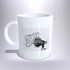 CANECA XÍCARA MINIMALISTA MININA SEGURANDO CANECA 5 na internet