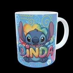 Imagem do CANECA XÍCARA STITCH FAMILIA FELIZ ANIVERSÁRIO DINDA