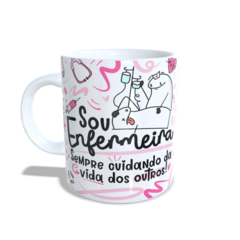 CANECA XÍCARA PROFISSÕES DIVERTIDA FLORK SOU ENFERMEIRA