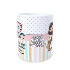 CANECA XÍCARA PÁSCOA JESUS ELE FEZ TUDO POR AMOR ROSA - comprar online