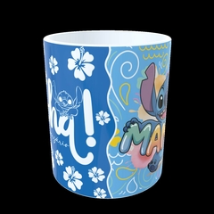 CANECA XÍCARA STITCH FAMILIA FELIZ ANIVERSÁRIO MÃE - comprar online