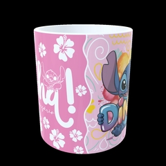 CANECA XÍCARA STITCH FAMILIA FELIZ ANIVERSÁRIO DINDA - Canelika's Canecas Personalizadas