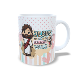 CANECA XÍCARA PÁSCOA JESUS ELE FEZ TUDO POR AMOR ROSA