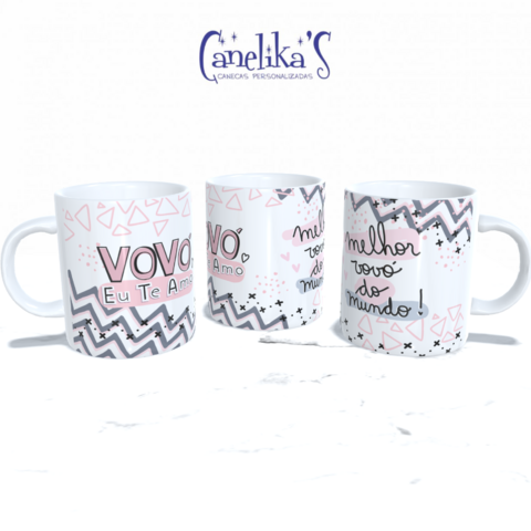 CANECA XÍCARA DIA DOS AVÓS MELHOR VOVÓ DO MUNDO ROSA 9