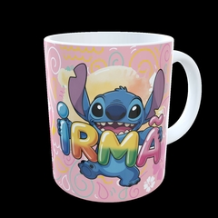 CANECA XÍCARA STITCH FAMILIA FELIZ ANIVERSÁRIO IRMÃ na internet