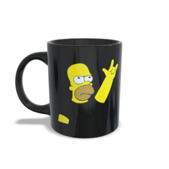 CANECA XÍCARA HOMER SIMPSONS PRETA TOTAL ROCK