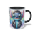CANECA XÍCARA COLEÇÃO STITCH ROCK ROLL ROSA AZUL 4 - loja online