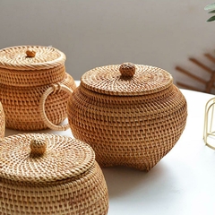 Cesto Organizador com Tampa Rattan | RattanVibe - MaraviLar