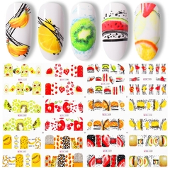 Decalque de Unhas 12 Designs Plantas e Frutas - comprar online