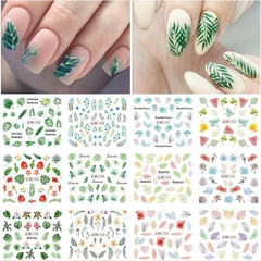 Decalque de Unhas 12 Designs Flores