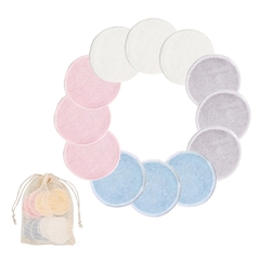 Kit/12 Almofadas Removedoras de Maquiagem Reutilizáveis