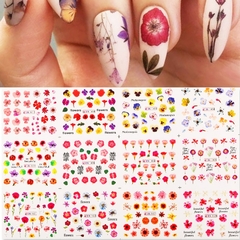 Decalque de Unhas 12 Designs Flores - loja online