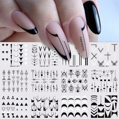 Decalque de Unhas 12 Designs Geométrico