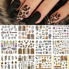 Decalque de Unhas 12 Designs Animais - Pureza Cósmica