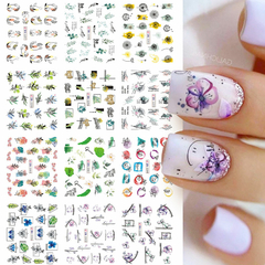 Decalque de Unhas 12 Designs Flores - Pureza Cósmica
