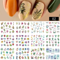 Decalque de Unhas 12 Designs Flores