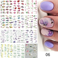 Decalque de Unhas 12 Designs Flores