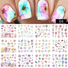 Decalque de Unhas 12 Designs Flores na internet