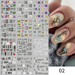 Decalque de Unhas 12 Designs Letras na internet