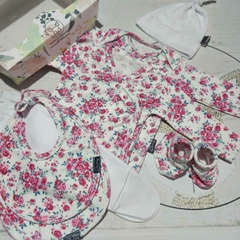 SET AJUAR RECIBIDOR "FLORES FUCSIA" - Bambino bebe