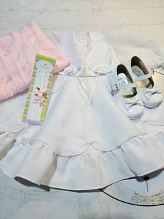 TRAJE DE BEBA CON VESTIDO Y ABRIGO