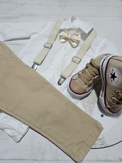 TRAJE DE FIESTA DE BEBE BEIGE SIN ABRIGO
