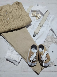 TRAJE DE FIESTA DE BEBE BEIGE CON ABRIGO - tienda online