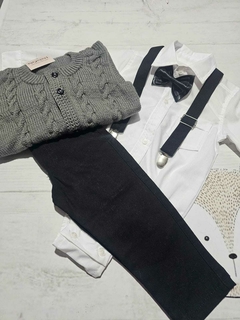 TRAJE DE FIESTA DE BEBE NEGRO CON ABRIGO