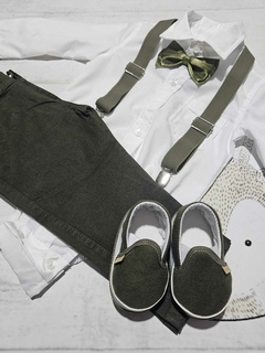 TRAJE DE FIESTA DE BEBE VERDE OLIVA SIN ABRIGO - comprar online