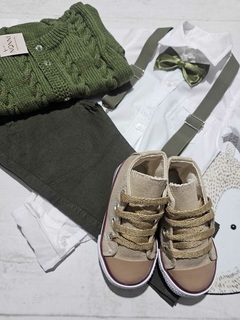 TRAJE DE FIESTA DE BEBE VERDE OLIVA CON ABRIGO - Bambino bebe