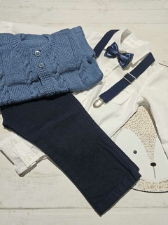 TRAJE DE FIESTA DE BEBE AZUL MARINO CON ABRIGO